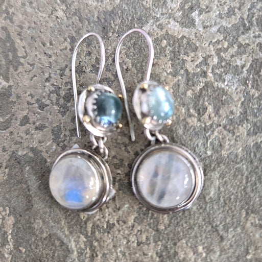 Aquamarine and Moonstone Earrings