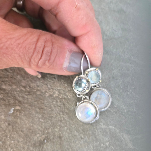 Aquamarine and Moonstone Earrings