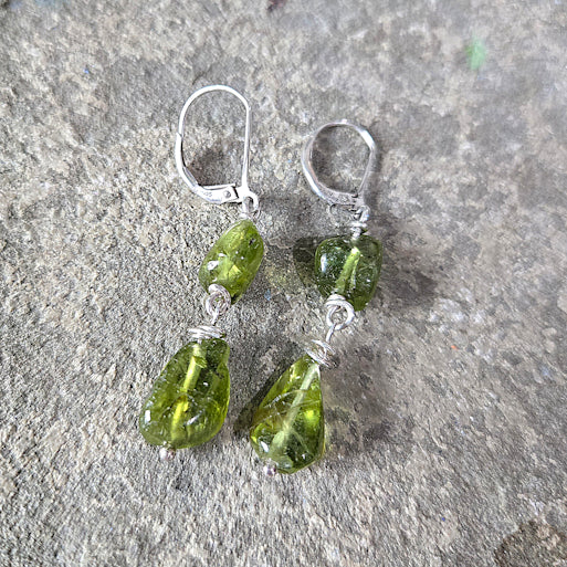 Drop Peridot Earrings