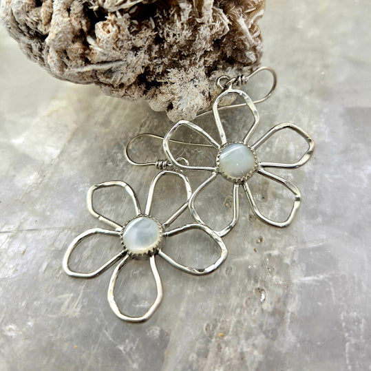 Mother of Pearl Blossom Earrings