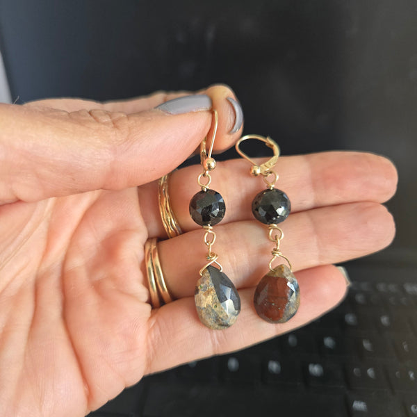 14kt Gold Jasper Earrings