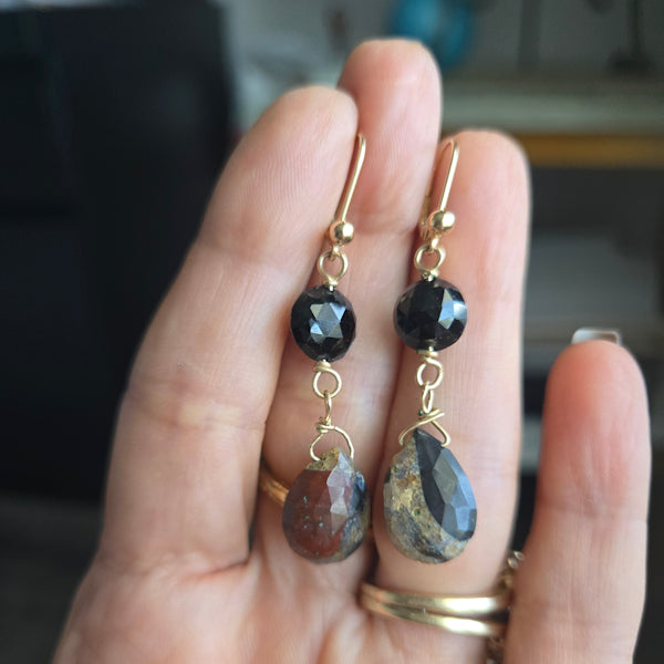 14kt Gold Jasper Earrings