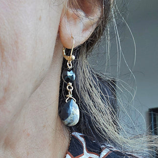14kt Gold Jasper Earrings
