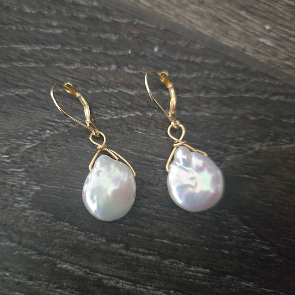 Freshwater Coin Pearl Earrings