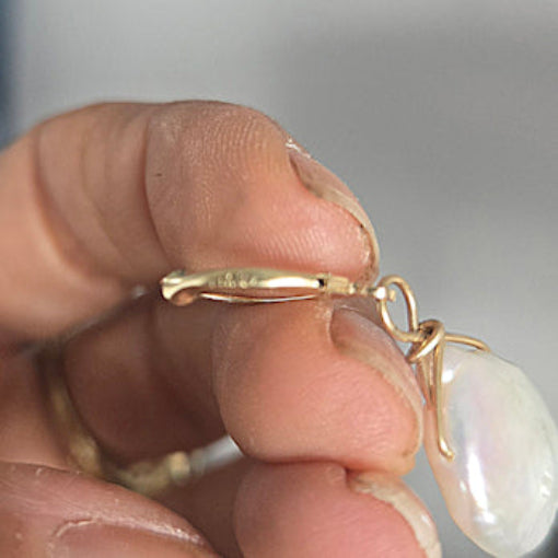 14kt Gold Freshwater Coin Pearl Earrings