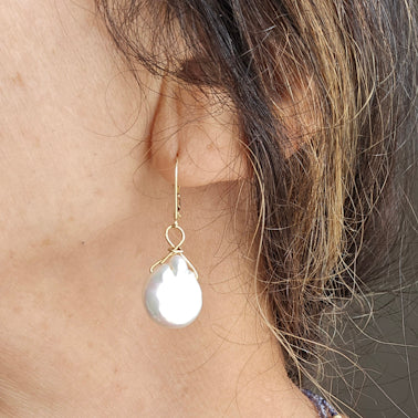Freshwater Coin Pearl Earrings
