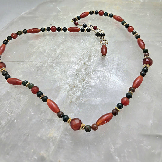 Carnelian and Bloodstone Necklace