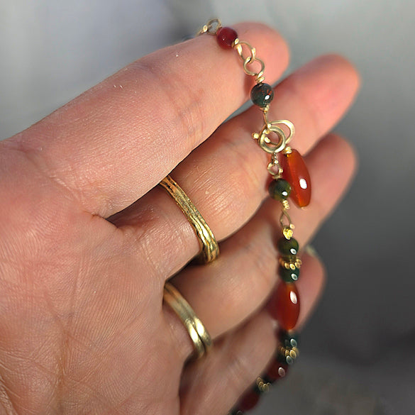 Carnelian and Bloodstone Necklace