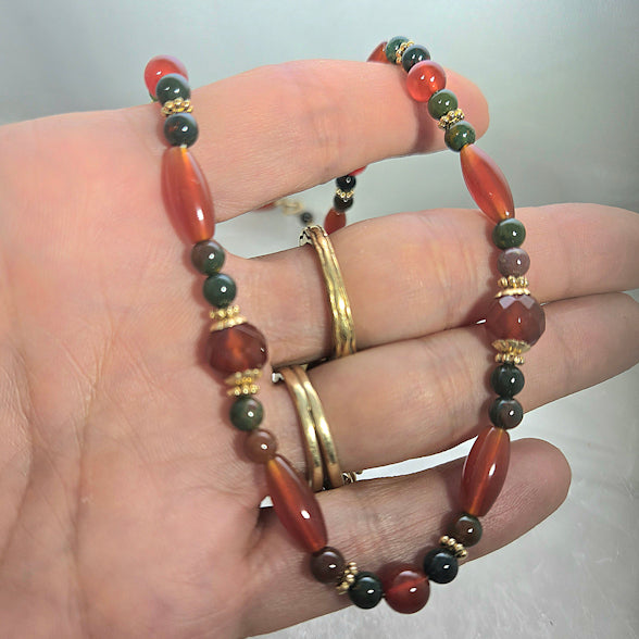 Carnelian and Bloodstone Necklace
