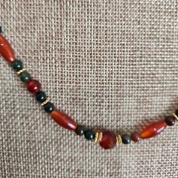 Carnelian and Bloodstone Necklace