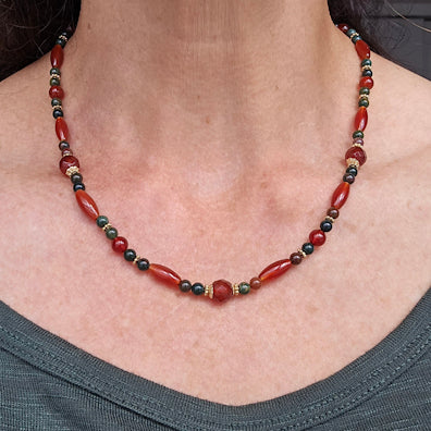 Carnelian and Bloodstone Necklace