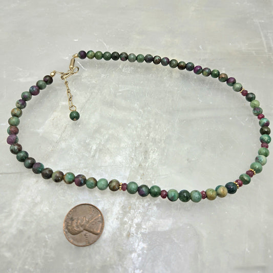 14kt GF Ruby in Zoisite Necklace/Bracelet