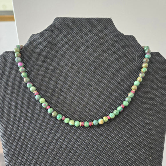 14kt GF Ruby in Zoisite Necklace/Bracelet