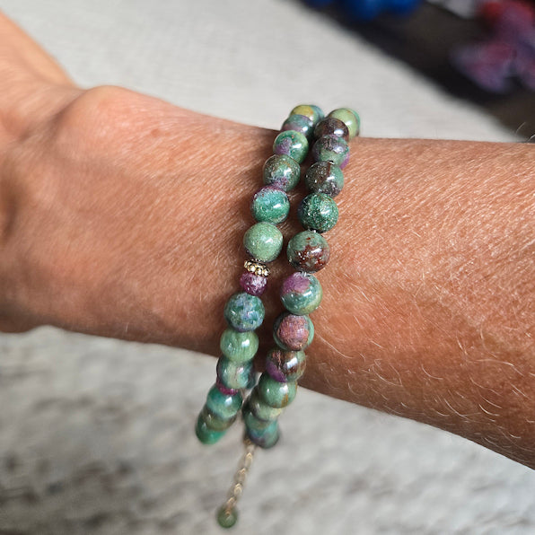 14kt GF Ruby in Zoisite Necklace/Bracelet