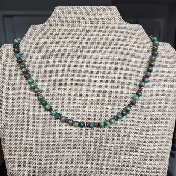 14kt GF Ruby in Zoisite Necklace/Bracelet