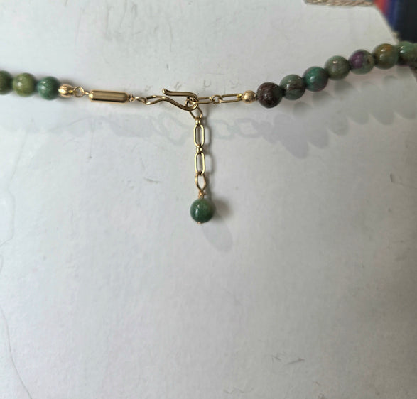 14kt GF Ruby in Zoisite Necklace/Bracelet