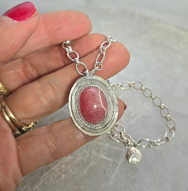Rhodochrosite Pendant Necklace