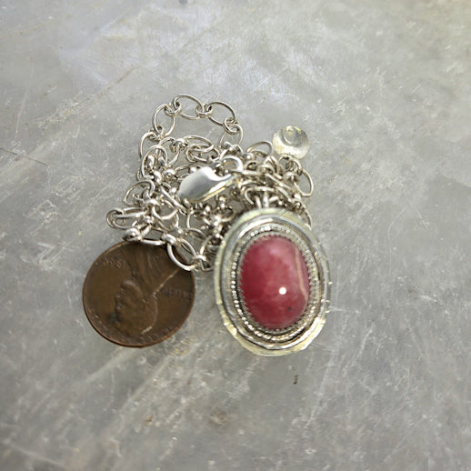 Rhodochrosite Pendant Necklace