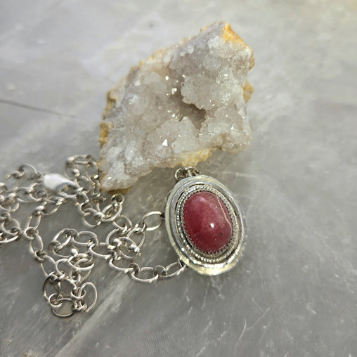 Rhodochrosite Pendant Necklace