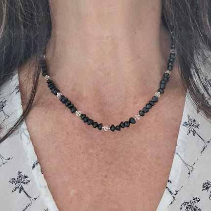 Onyx and Rock Crystal Necklace