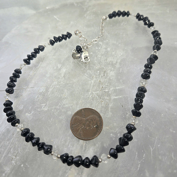 Onyx and Rock Crystal Necklace