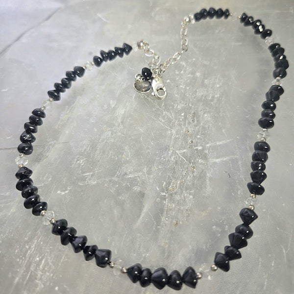 Onyx and Rock Crystal Necklace
