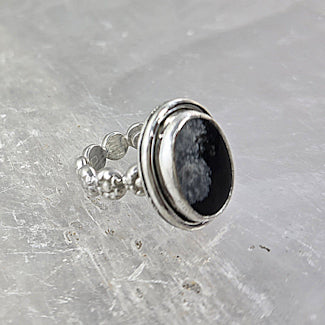 Snowflake Obsidian Ring