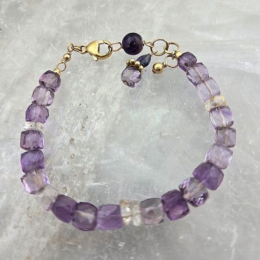 Amethyst Cube Bracelet