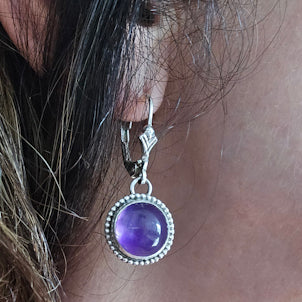 Amethyst Leverback Earrings
