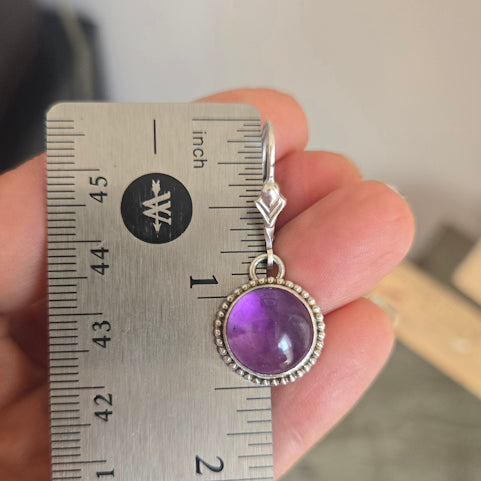 Amethyst Leverback Earrings
