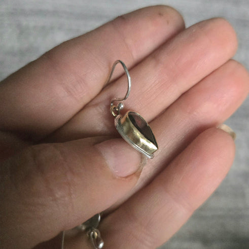 Garnet Earrings 18kt and Silver