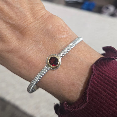 Garnet Cuff 18kt and Silver