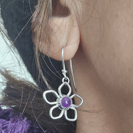 Amethyst Flower Earrings