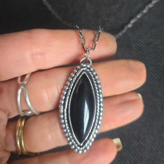 Onyx Marquise Necklace
