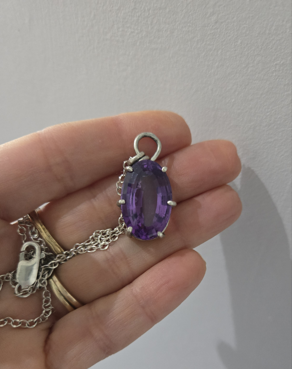 Faceted Amethyst Pendant Necklace