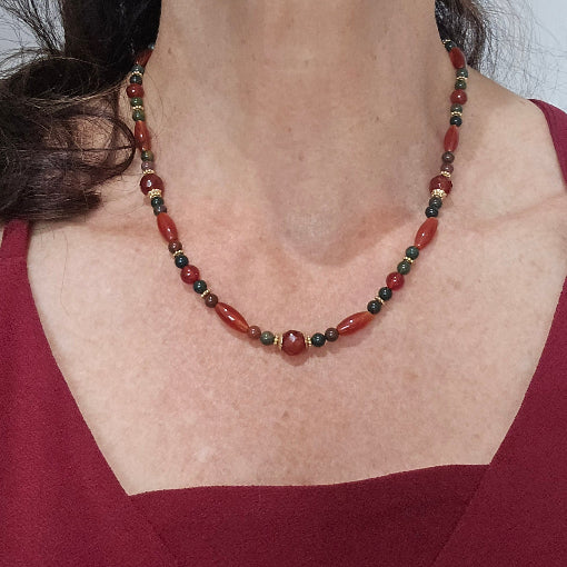 Carnelian and Bloodstone Necklace