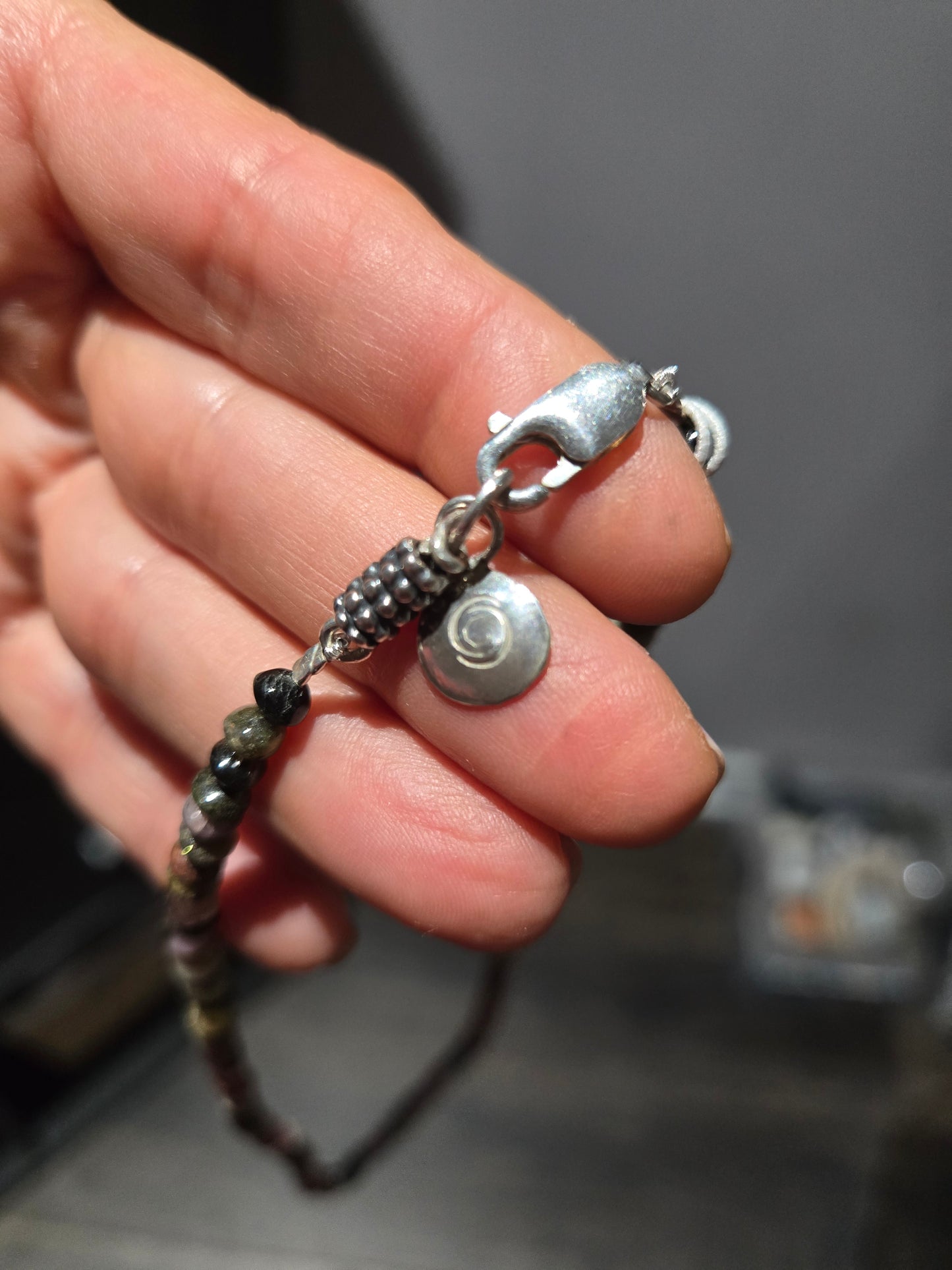 Tourmaline Choker Necklace With Fleur de Lis