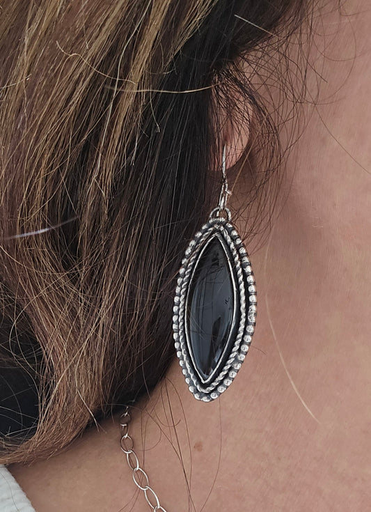 Black Onyx Dangle Earrings