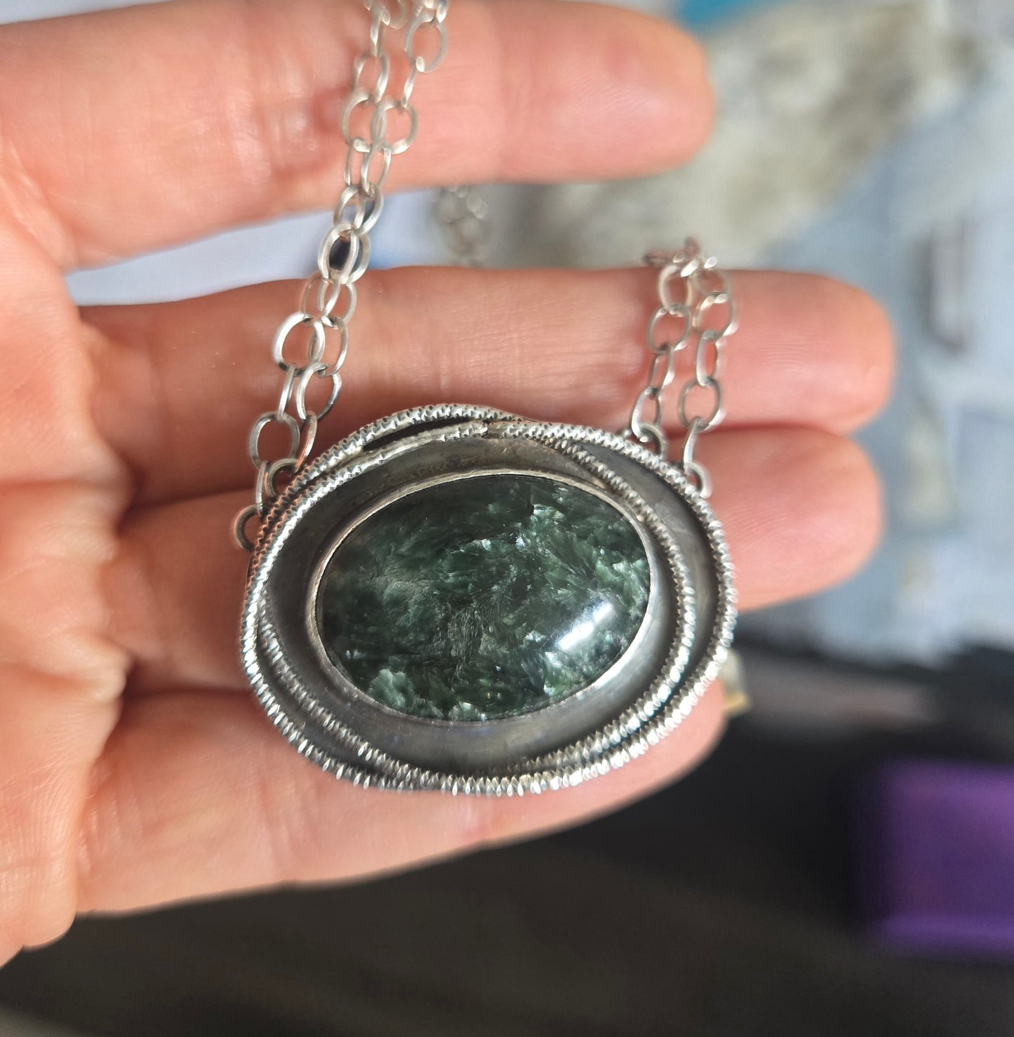 Seraphinite Pendant Necklace