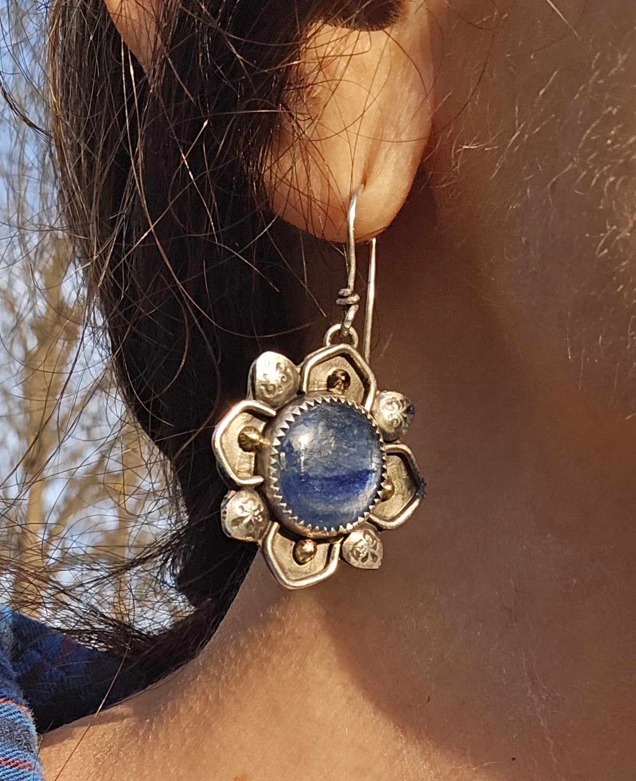 Kyanite Medallion Earrings
