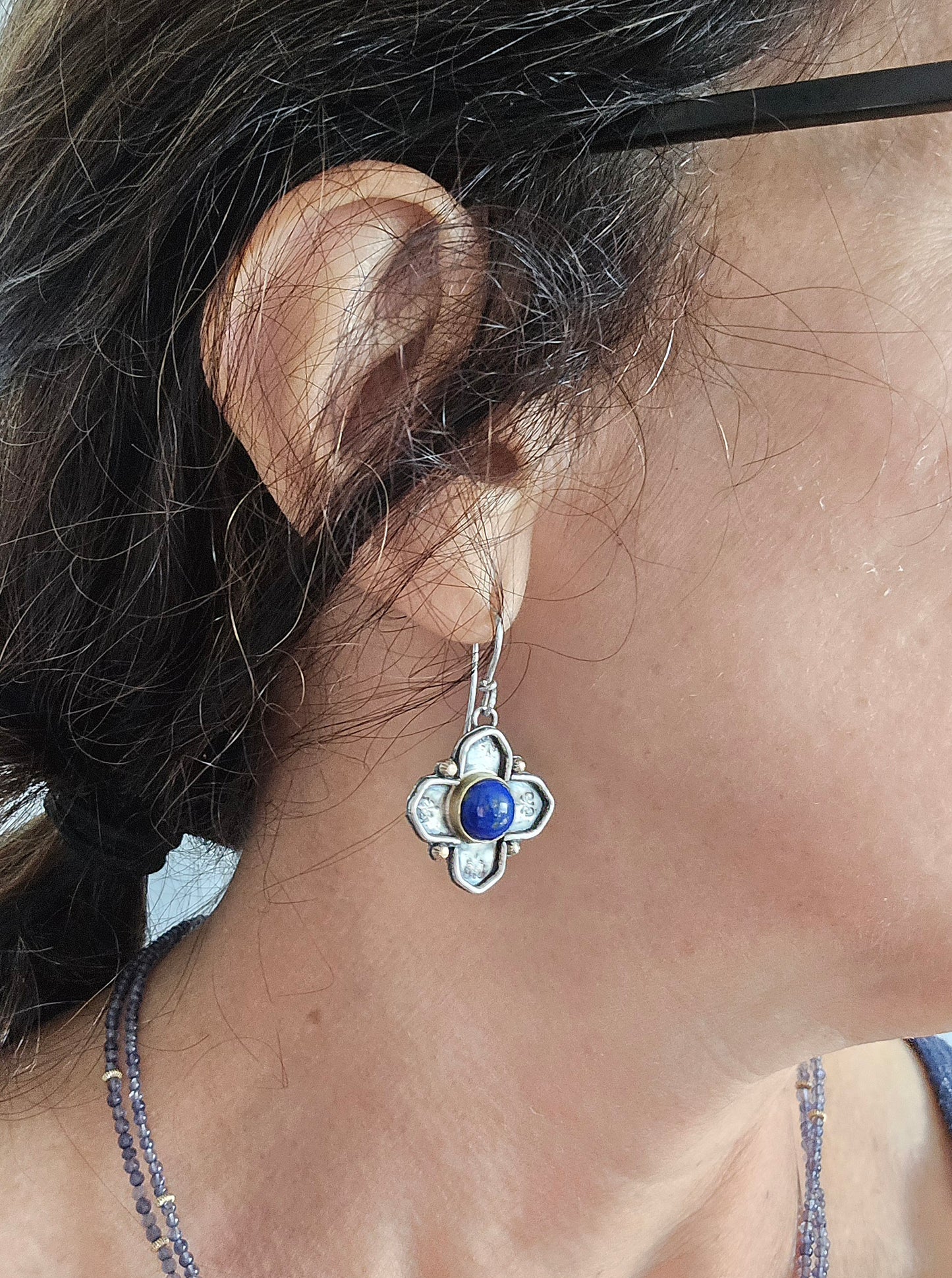 Lapis Medallion Earrings