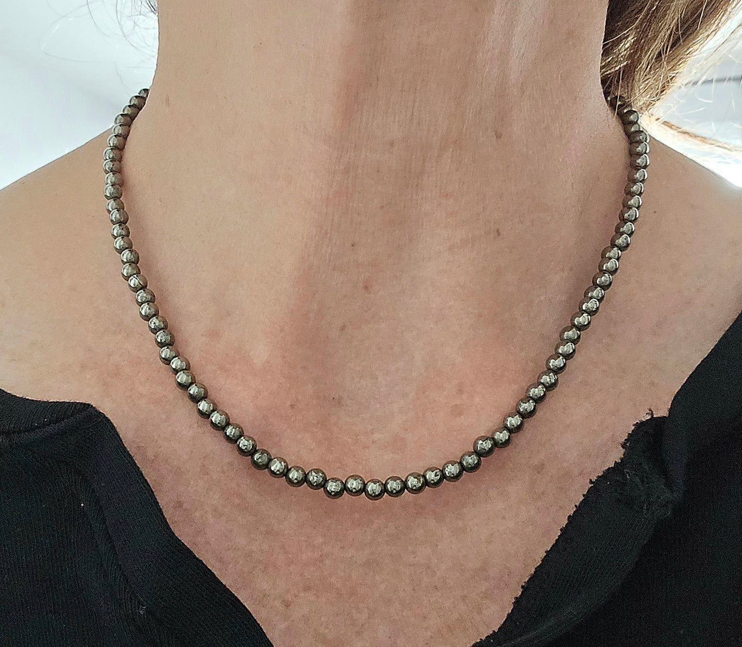 Pyrite Beaded Necklace