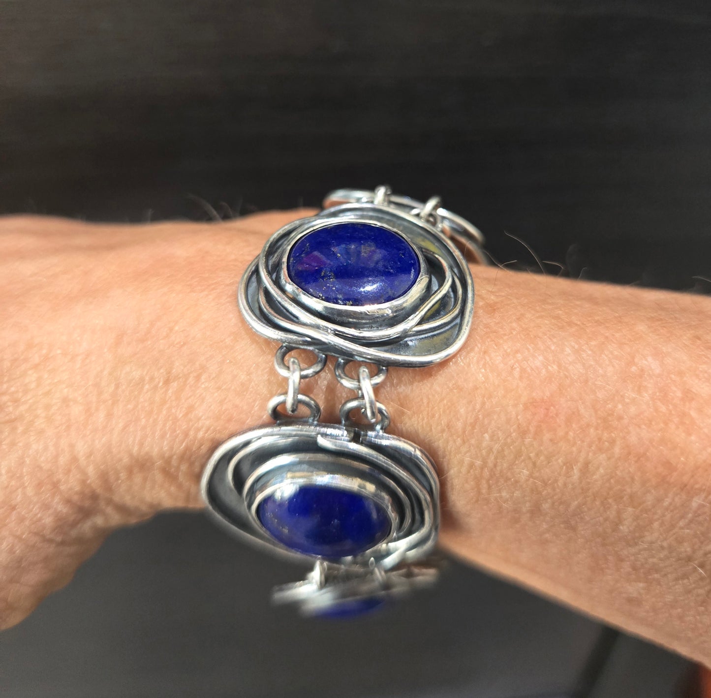 Sterling Silver Lapis Bracelet