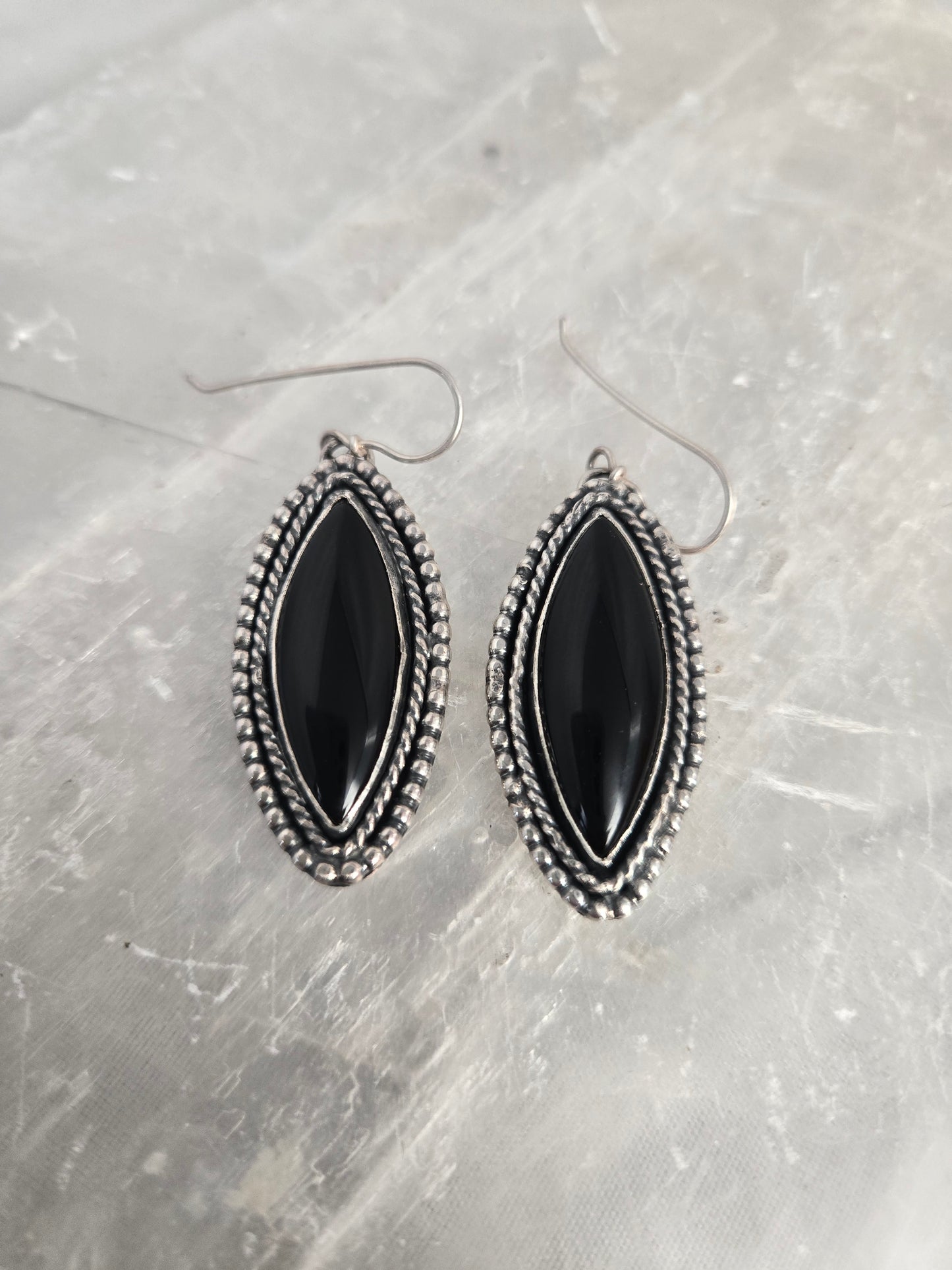 Black Onyx Dangle Earrings