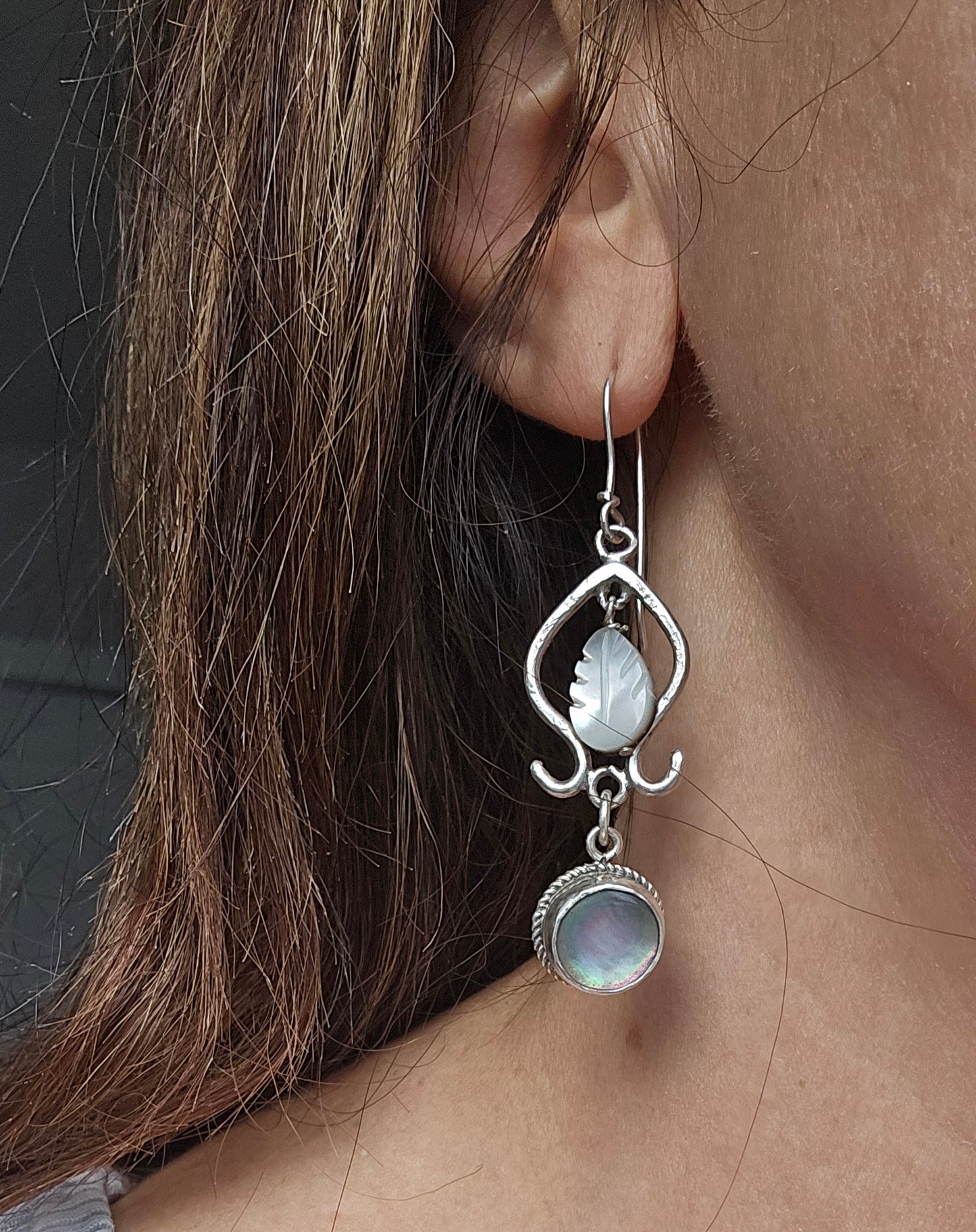 Mother of Pearl Double Dangle Earrings