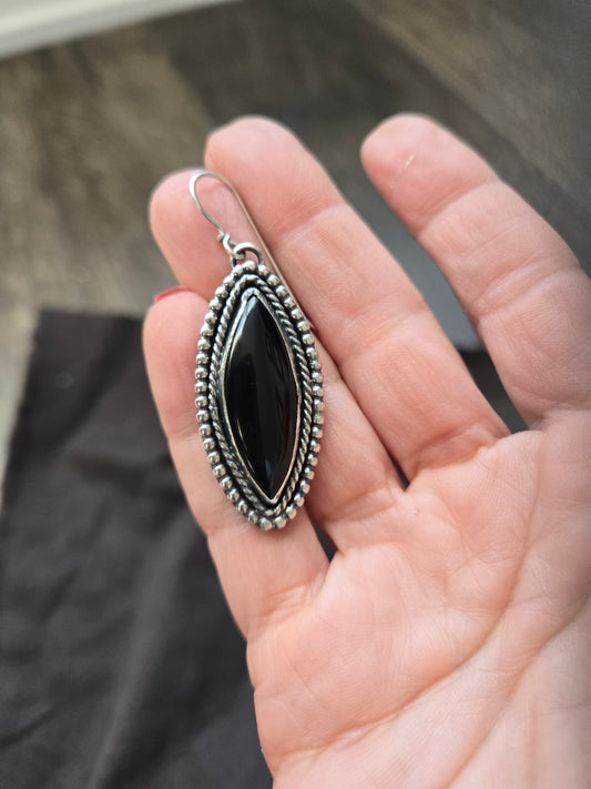 Black Onyx Dangle Earrings