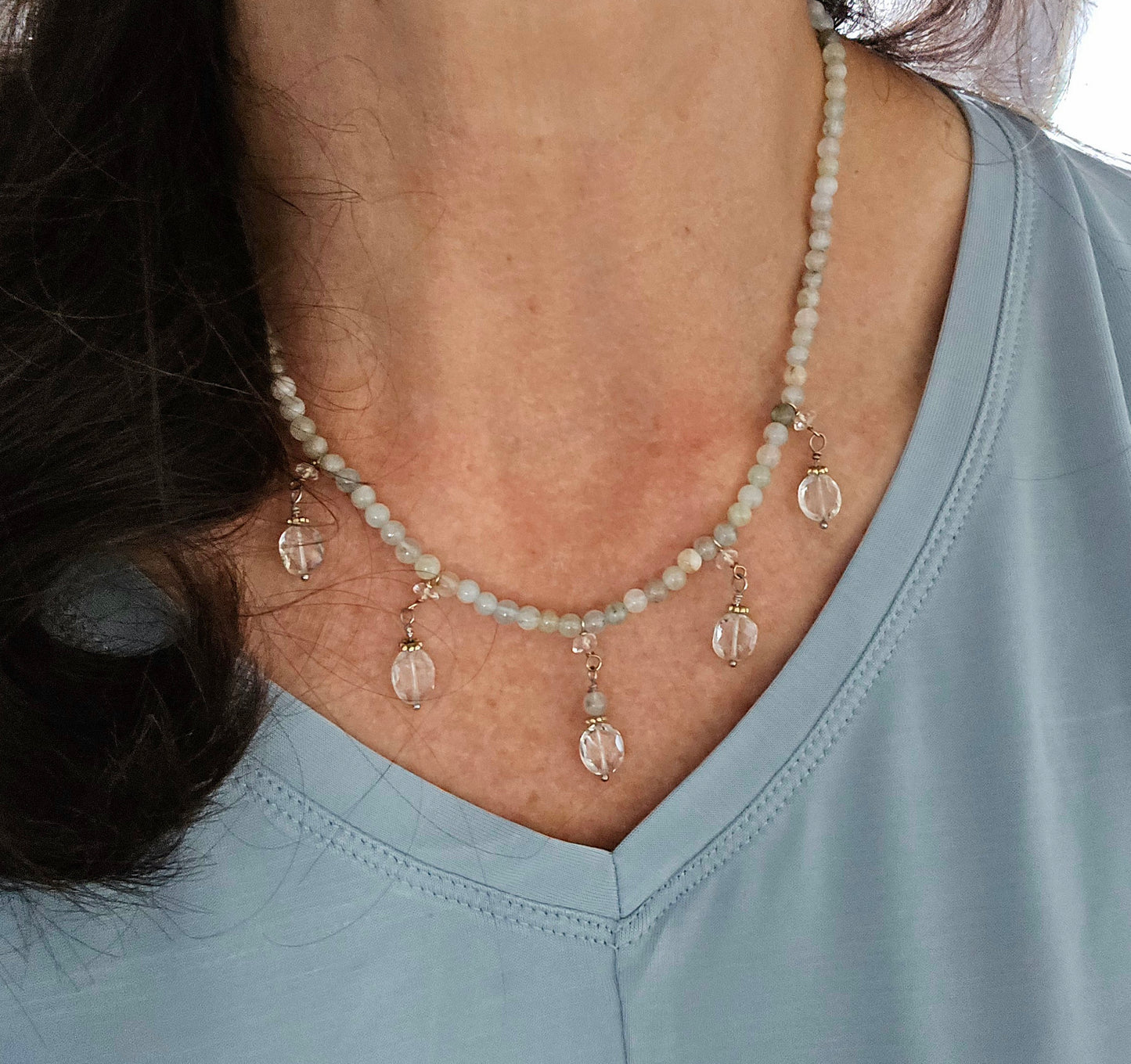 Aquamarine Dangle Necklace