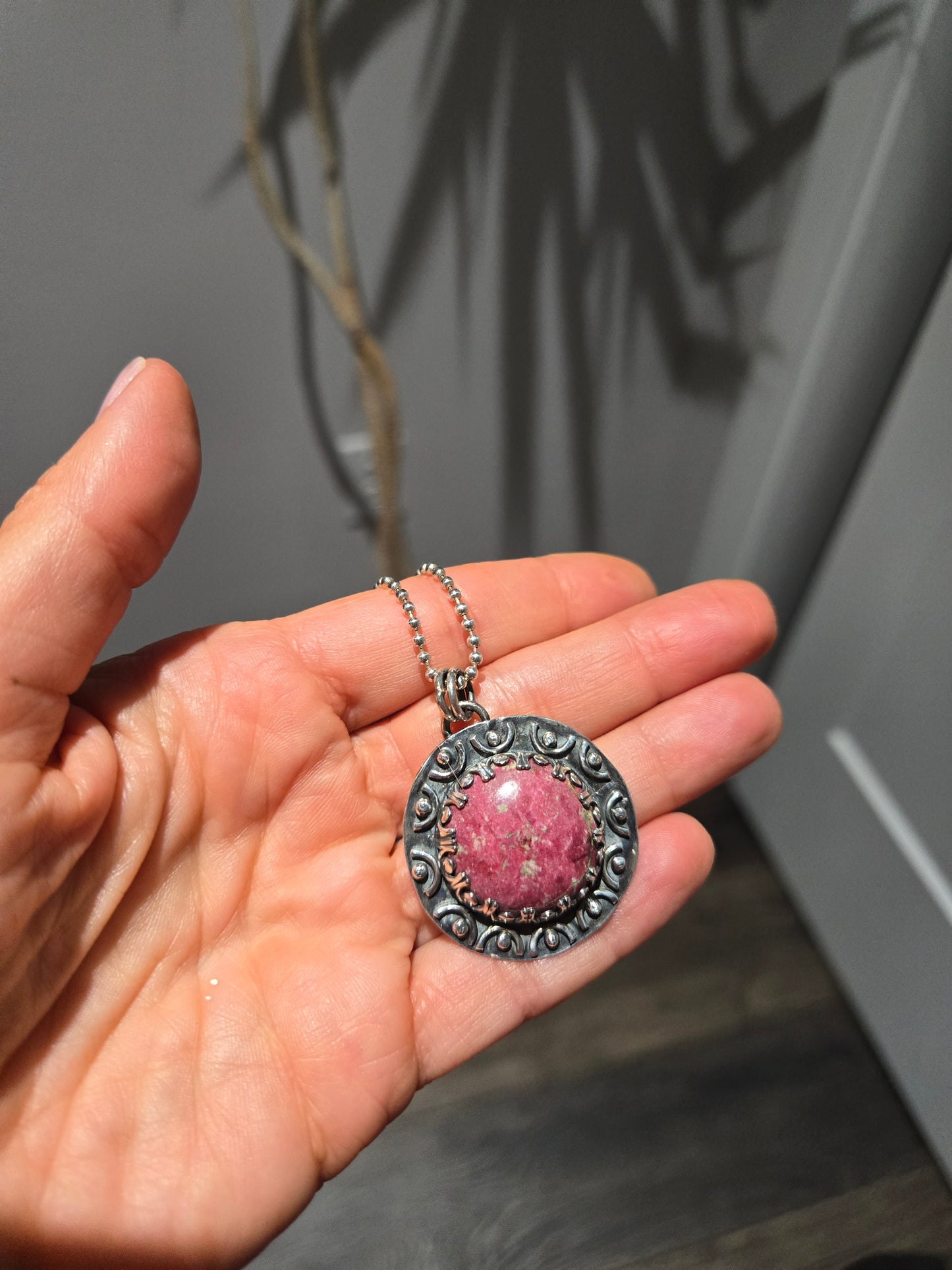 Thulite Pendant Necklace