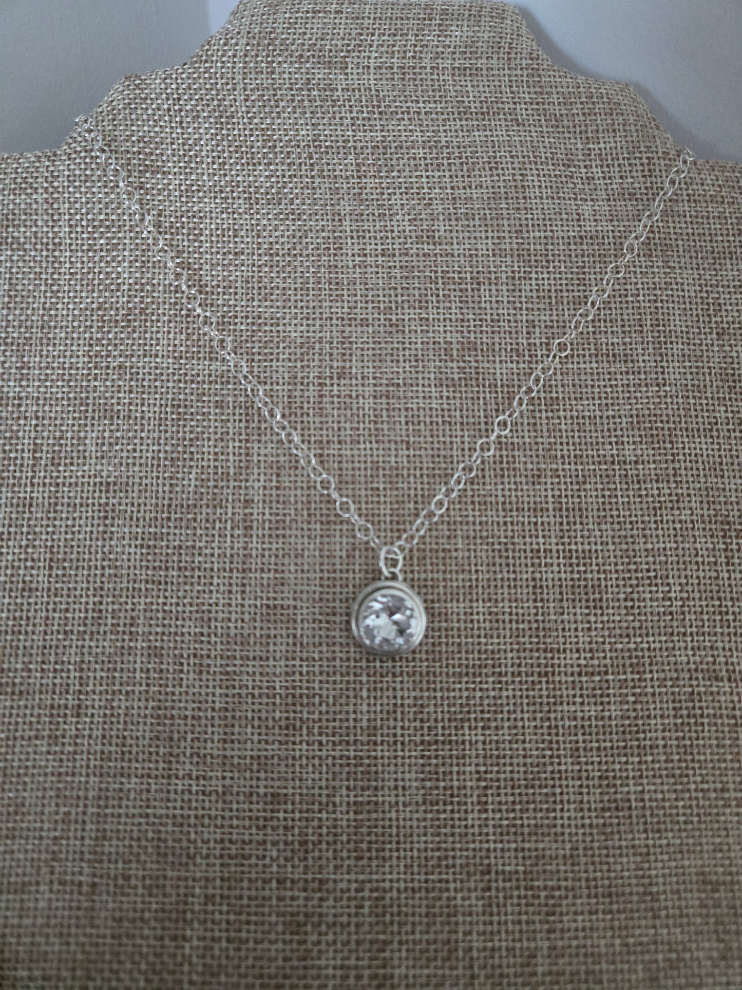 Faceted Clear Quartz Pendant Necklace