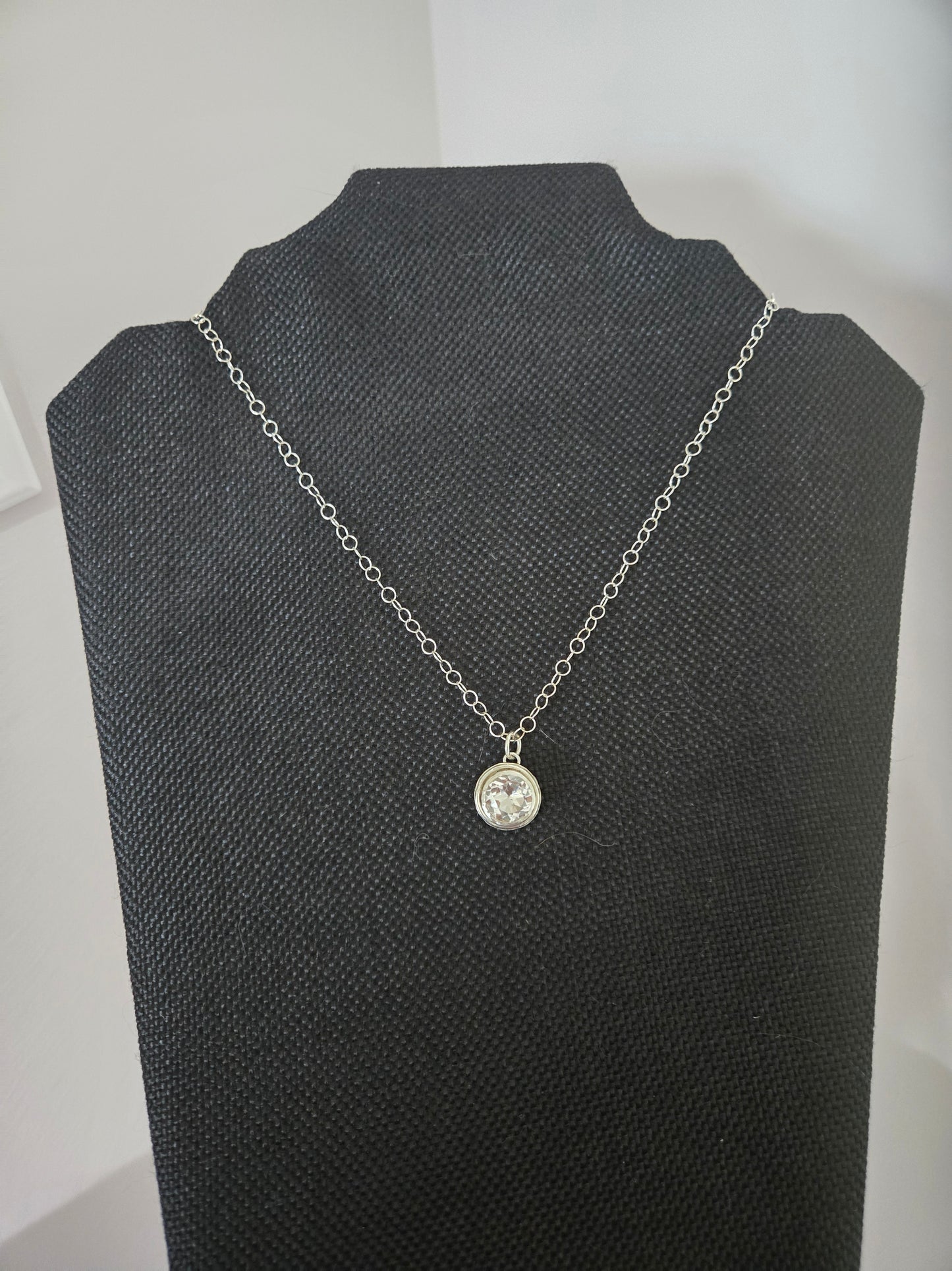 Faceted Clear Quartz Pendant Necklace